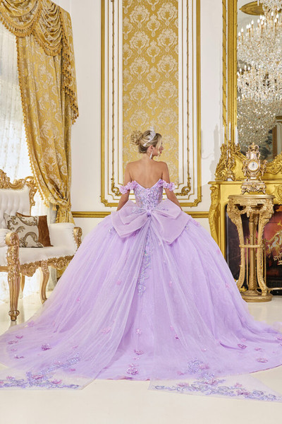 Dancing Queen 5132 Off-Shoulder 3D Floral Quinceanera Gown
