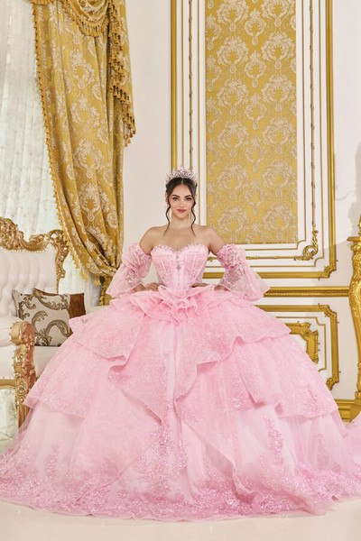 Dancing Queen 5116 Floral Off-Shoulder Quinceanera Dress