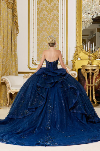 Dancing Queen 5144 Glitter Sweetheart Neck Strapless Gown
