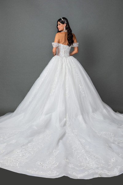 Dancing Queen 0324 Lace Off-Shoulder Sweetheart Ball Gown