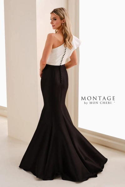 Montage by Mon Cheri M4206 Mikado Organza One-Shoulder Gown