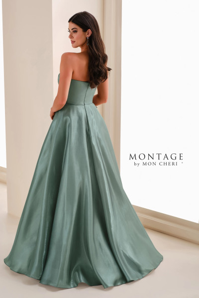 Montage by Mon Cheri M4207 Crystal Organza Strapless Gown