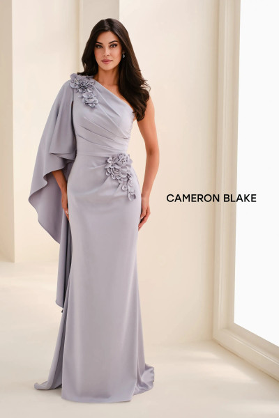 Cameron Blake by Mon Cheri CB826 Asymmetrical 3D Flower Gown