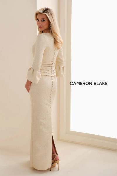 Cameron Blake by Mon Cheri CB827 Brocade Quarter Sleeve Gown
