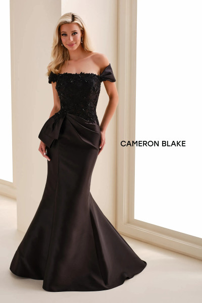 Cameron Blake by Mon Cheri CB829 Mikado Off-Shoulder Gown