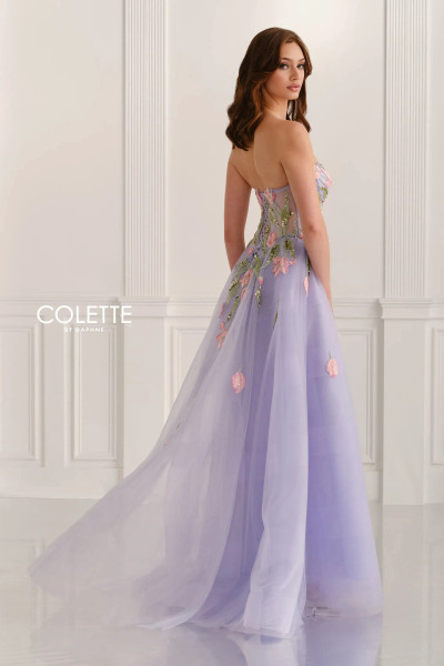 Colette by Daphne CL6103 Organza Beaded Lace Strapless Dress