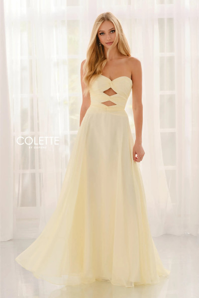 Colette by Daphne CL6113 Chiffon Sweetheart Strapless Dress