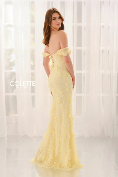 Colette by Daphne CL6183 Embroidered Lace Off-Shoulder Dress