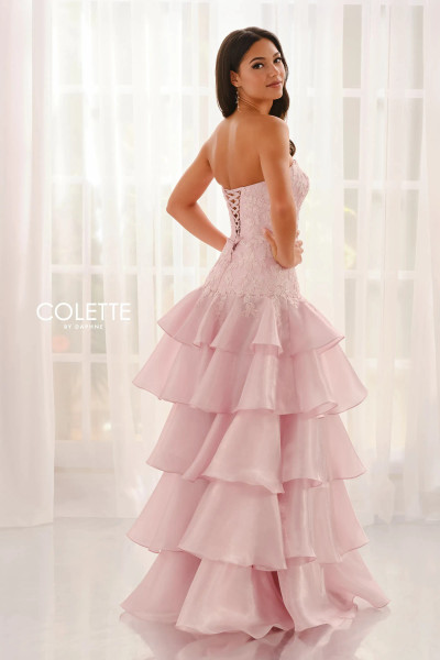 Colette by Daphne CL6213 Crystal Organza Strapless Dress