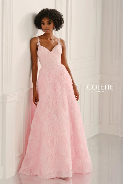 Colette by Daphne CL6223 Lace Tulle Flowers Sleeveless Dress