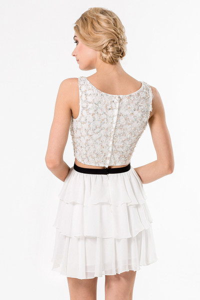 Terani Couture 1521H0059A Chiffon Bead Two Piece Short Dress