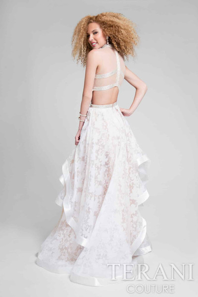 Terani Couture 1711P2713 Lace High Neck Two Piece Ball Gown