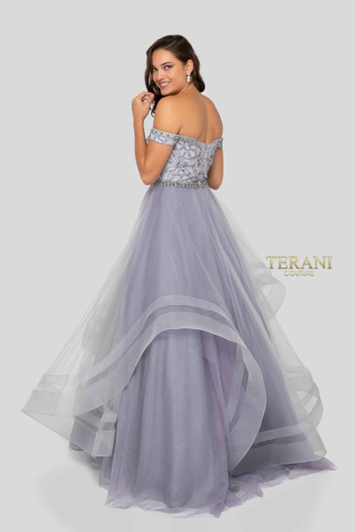 Terani Couture 1911P8501 Heavy Beaded Off-Shoulder Ball Gown