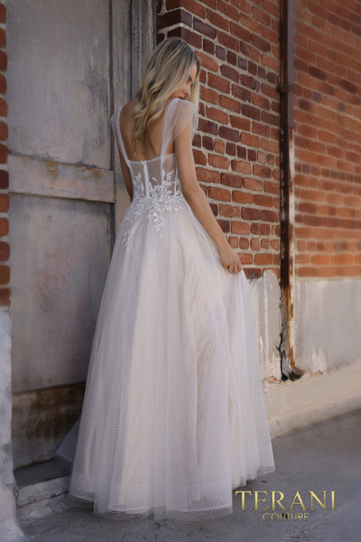 Terani Couture 2215P0001 Polyester Floral Embroidered Dress