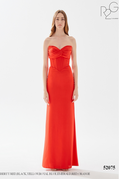 RG2 by Tarik Ediz 52075 Crepe Sweetheart Strapless Dress