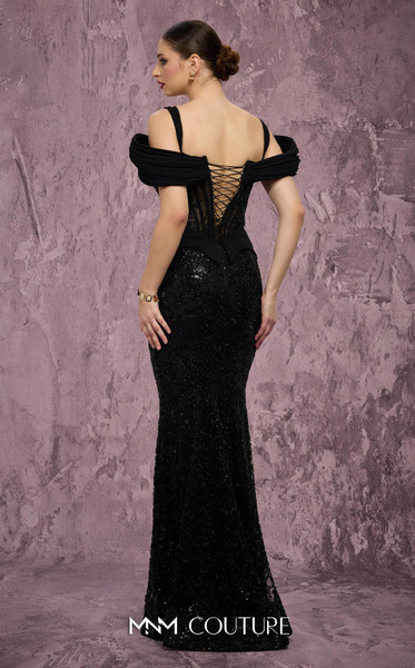 MNM Couture J03603 Beaded Embroidered Off-Shoulder Gown