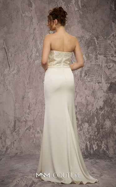 MNM Couture Q7545 Beaded Embroidered Strapless Long Gown