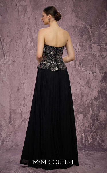MNM Couture Q7778 Chiffon Beaded Strapless Corset Gown