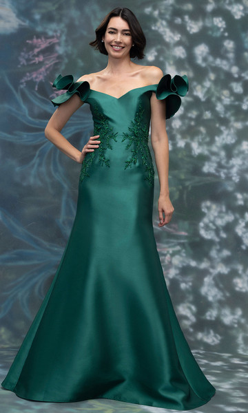 MGNY By Morilee 2070003 Mikado Lace Beaded Embroidery Gown