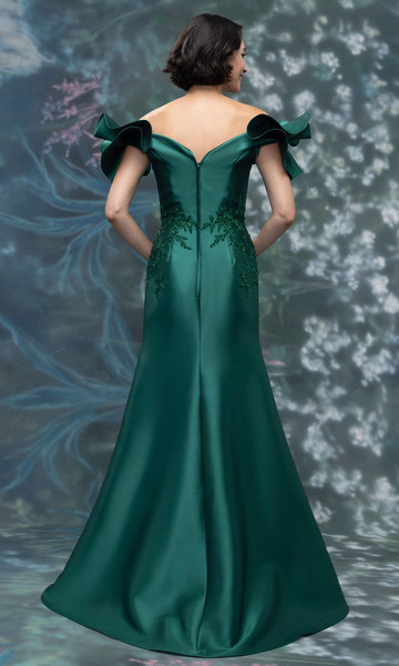 MGNY By Morilee 2070003 Mikado Lace Beaded Embroidery Gown