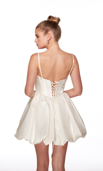 Alyce Paris 30012 Liquid Satin Spaghetti Straps Short Dress