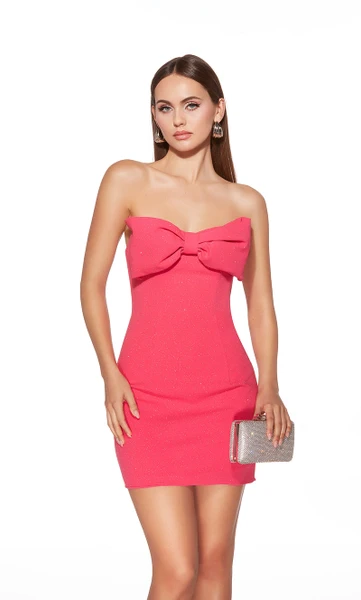 Alyce Paris 40086 Glitter Jersey Strapless Short Dress