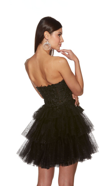Alyce Paris 3766 Lace Tulle Sweetheart Strapless Short Dress