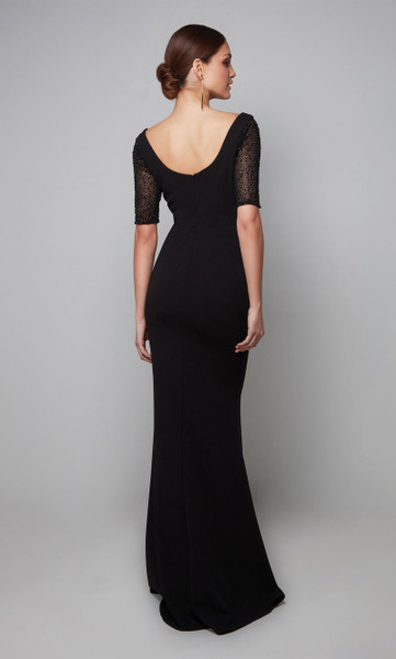 Alyce Paris 27628 Luxe Jersey Embellished Short Sleeve Gown