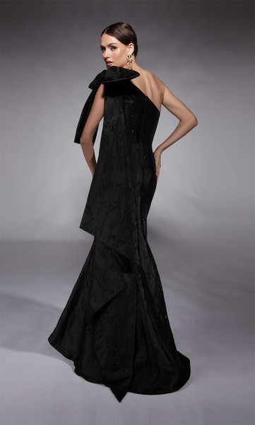 Alyce Paris 27731 Jacquard Asymmetric Neck One-Shoulder Gown