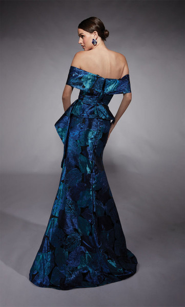 Alyce Paris 27736 Jacquard Off Shoulder Short Sleeves Gown