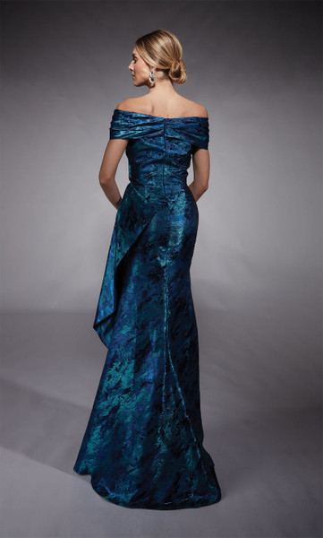 Alyce Paris 27737 Jacquard Off Shoulder Short Sleeves Gown
