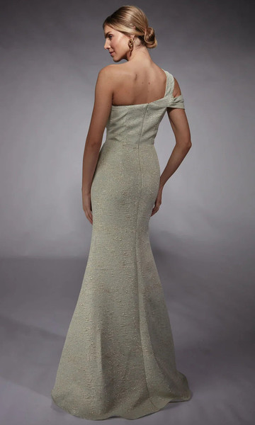 Alyce Paris 27749 Jacquard Cold Shoulder Sleeve Sheath Gown