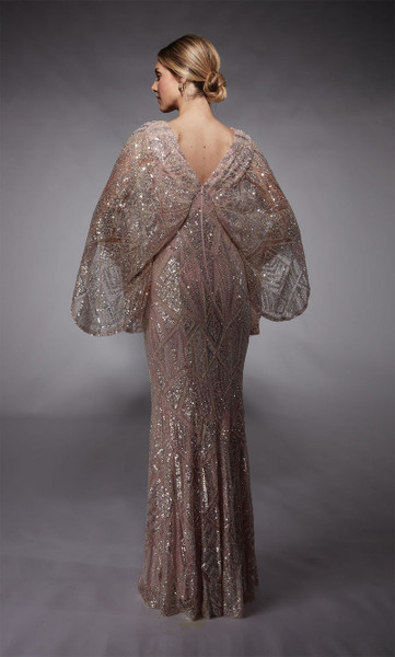 Alyce Paris 27756 Geometric Sequins Deep V-Neck Sheath Gown