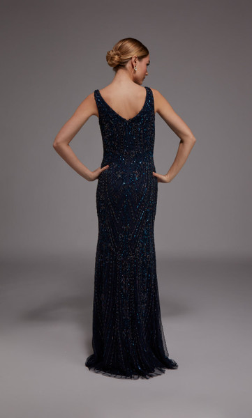 Alyce Paris 27786 Hand Beaded V-neck Sleeveless Sheath Gown