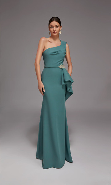 Alyce Paris 27812 Italian Knit One Shoulder Sheath Gown