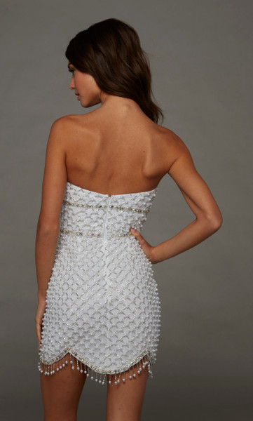 Alyce Paris 40153 Mesh Straight Neck Strapless Short Dress