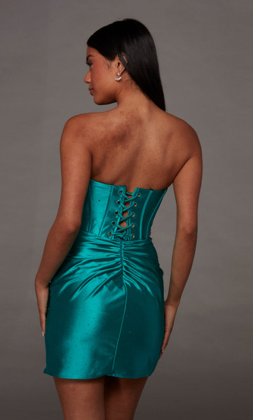 Alyce Paris 40187 Stretch Satin Cowl Neckline Short Dress