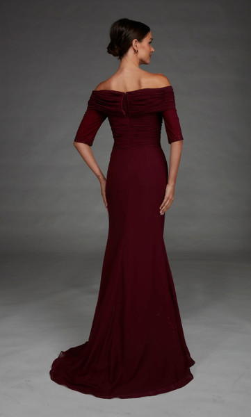 Alyce Paris 27888 Chiffon Off The Shoulder Neckline Dress