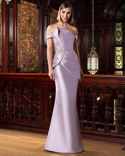 Alexander by Daymor 1572 Satin Twill Off-shoulder Dress