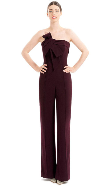 Alexander by Daymor 1678F22 Strapless Folded Neck Jumpsuit