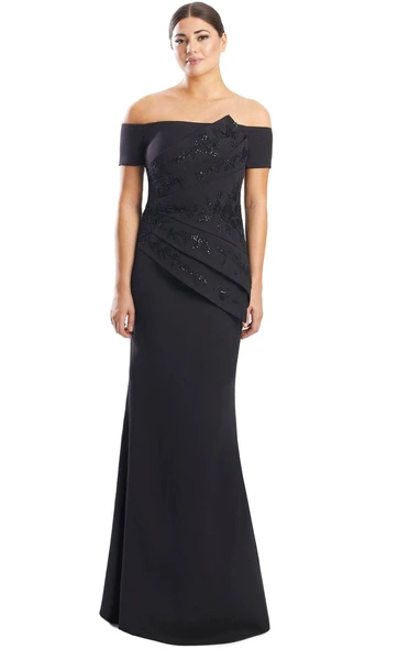Alexander by Daymor 1753S23 Embroidery Off Shoulder Gown