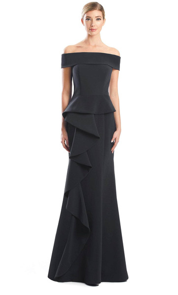 Alexander by Daymor 1756S23 Crepe Ruffles Off Shoulder Gown