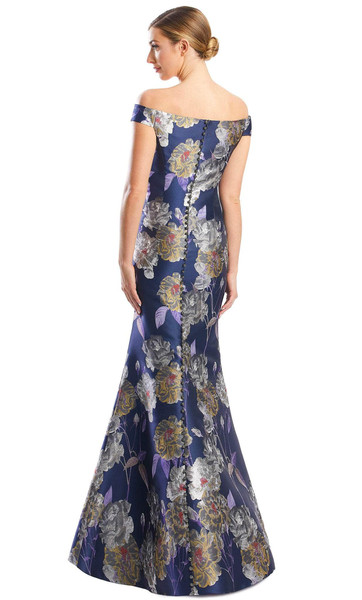 Alexander by Daymor 1767S23 Floral Printed Off-Shoulder Gown