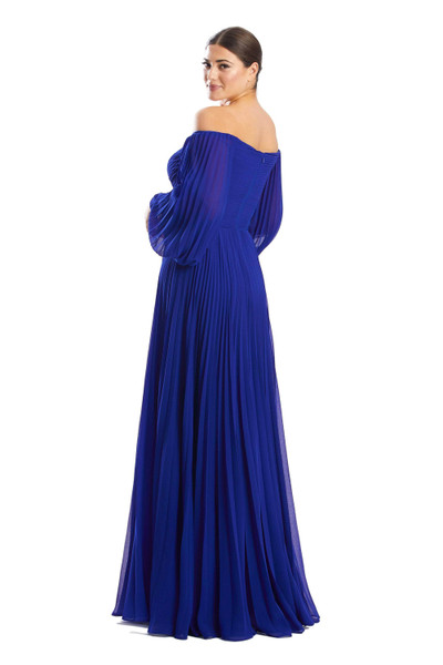 Alexander by Daymor 1792S23 Chiffon Bishop Sleeve Long Gown