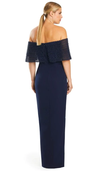 Alexander by Daymor 1883F23 Off Shoulder Cape Sleeve Gown