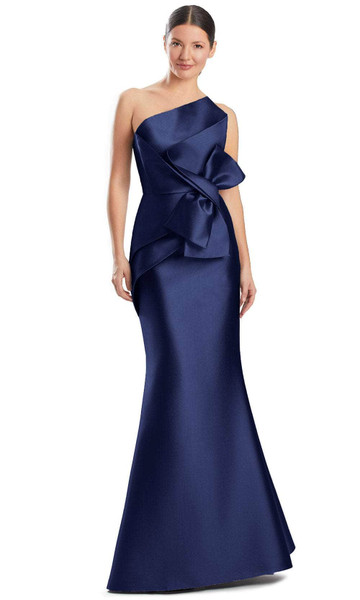 Alexander by Daymor 1952S24 Asymmetrical Neck Strapless Gown