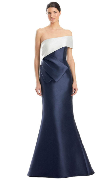 Alexander by Daymor 1966S24 Asymmetric Off Shoulder Dress