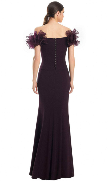 Alexander by Daymor 1983S24 Ruffled Off-Shoulder Long Gown