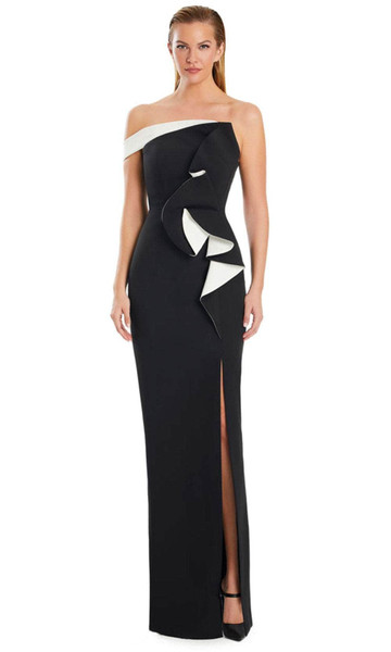 Alexander by Daymor 3065S25 Asymmetric Off Shoulder Gown
