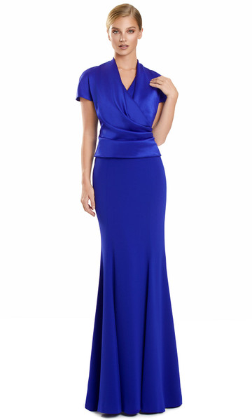 Alexander by Daymor 3141F25 V-Neck Short Sleeve Long Gown
